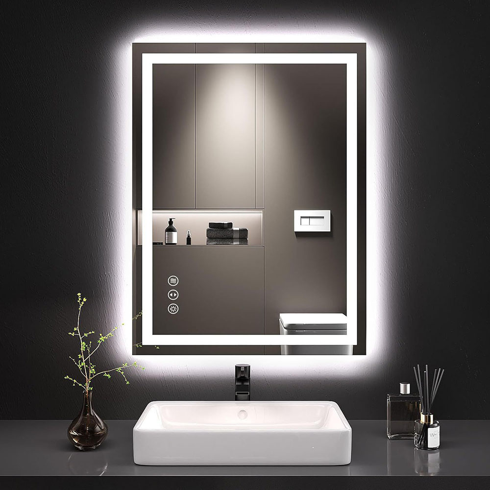 Square Bathroom Mirror with LED Lights