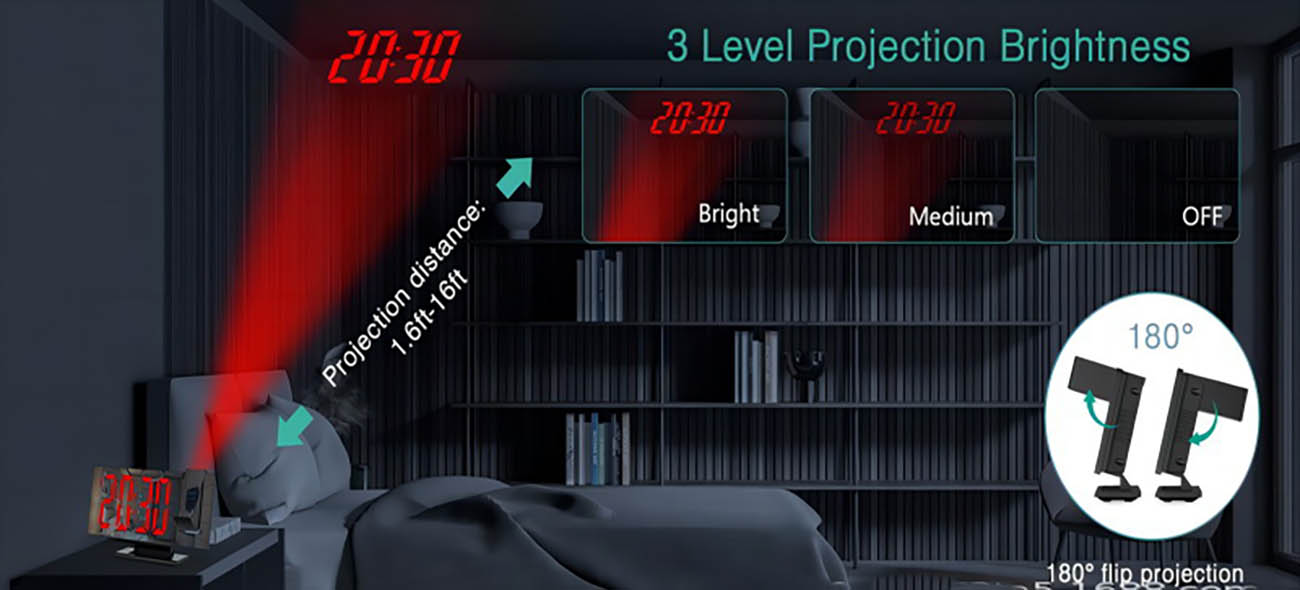 LED Mirror Electronic Clock